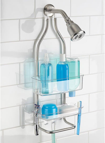 Zia Stainless and Plastic Shower Caddy - Clear