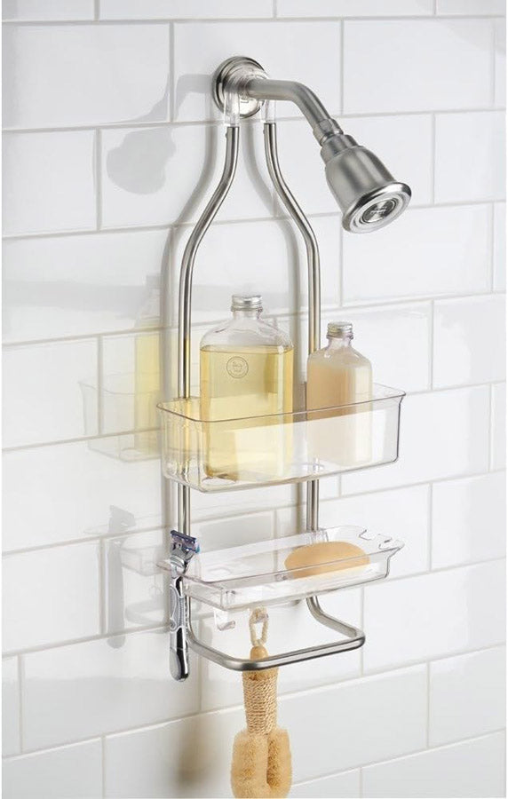 Zia Stainless and Plastic Shower Caddy - Clear