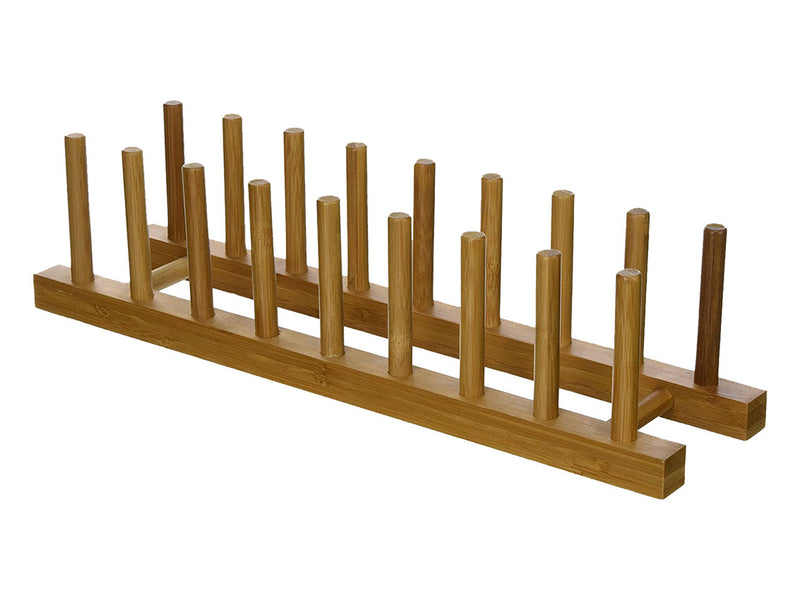 Bamboo Wood Plate Rack
