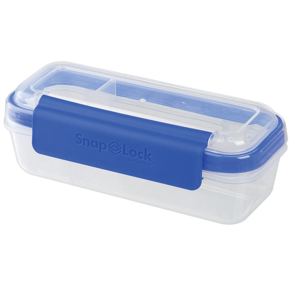 Snaplock by Progressive Snack Box Container - Blue, SNL-1020B Easy-To-Open, Leak-Proof Silicone Seal, Snap-Off Lid, Stackable