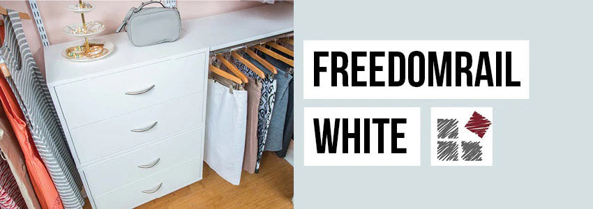freedomRail White Laminate Collection – Organize-It