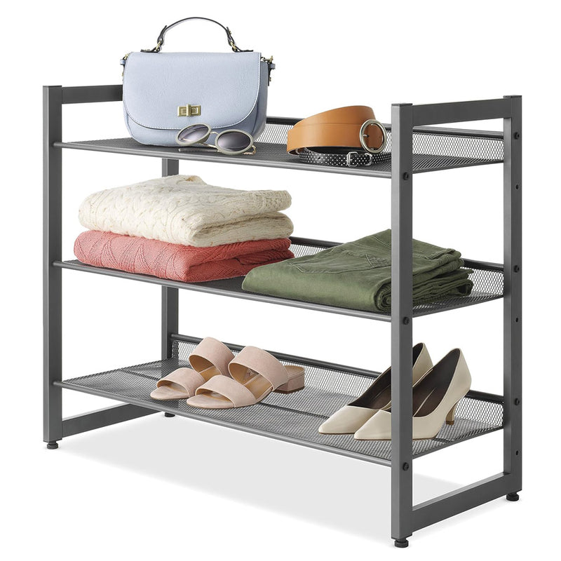 3-Tier Closet Shelf - Gunmetal