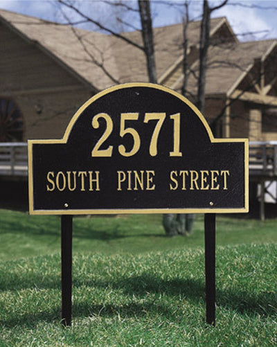 Two-Sided Arch Lawn Address Plaque - Two-Line