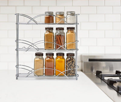 Counter Top - Wall Mount Spice Rack - Chrome