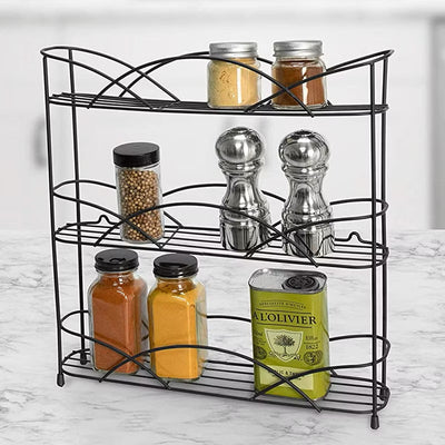 Countertop - Wall-Mount Spice Rack - Black