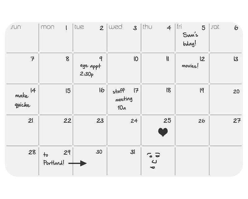 Dry Erase Monthly Calendar