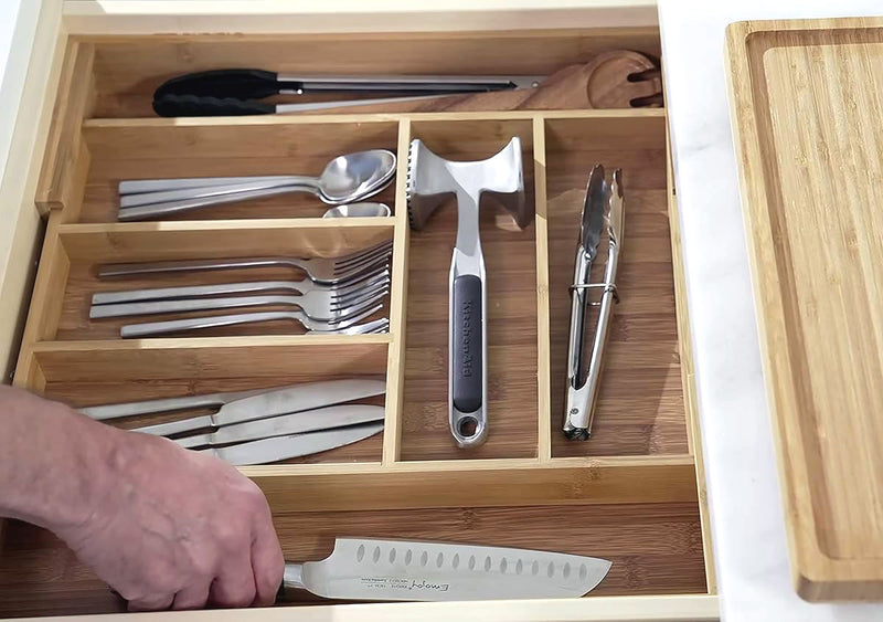 Bamboo Expandable Flatware Organizer