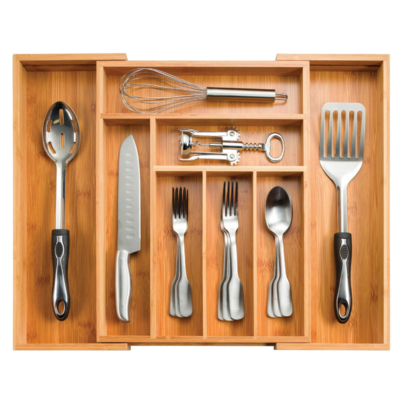 Bamboo Expandable Flatware Organizer