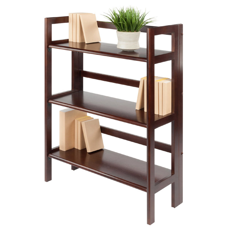 Three Tier Folding Storage Shelf - Antique Walnut