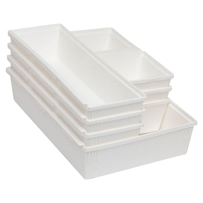 Interlocking Plastic Bins - White