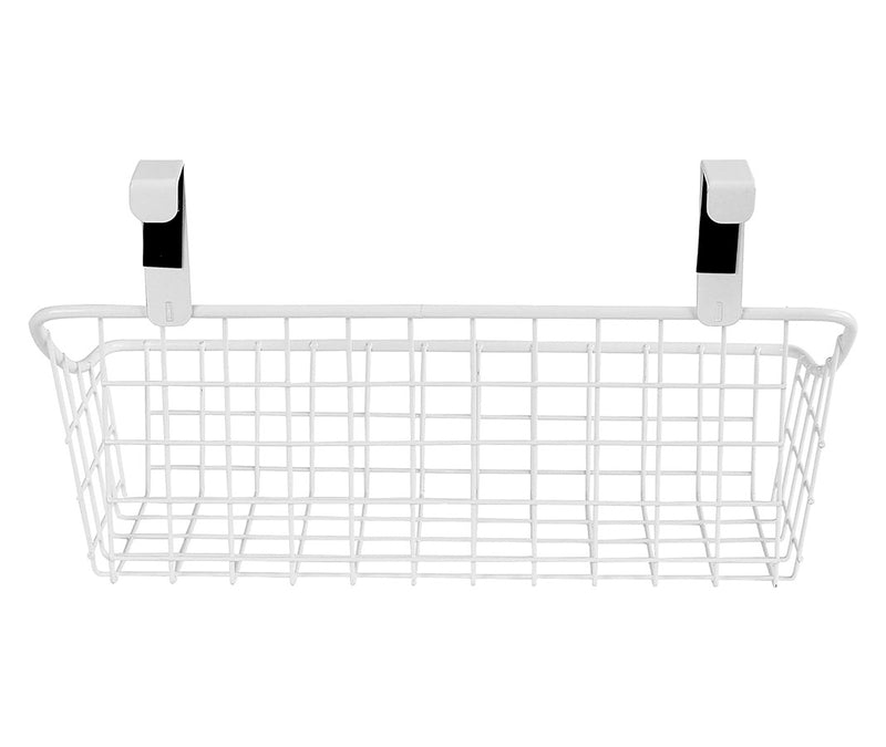 White Over The Cabinet Wire Basket