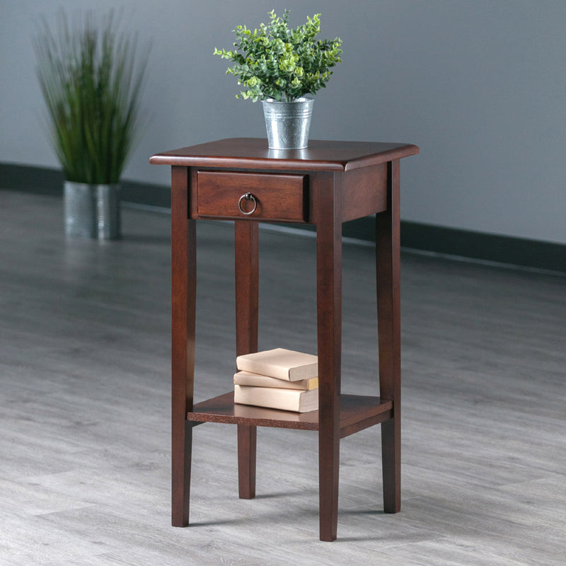 Regalia Accent Table With Drawer - Walnut