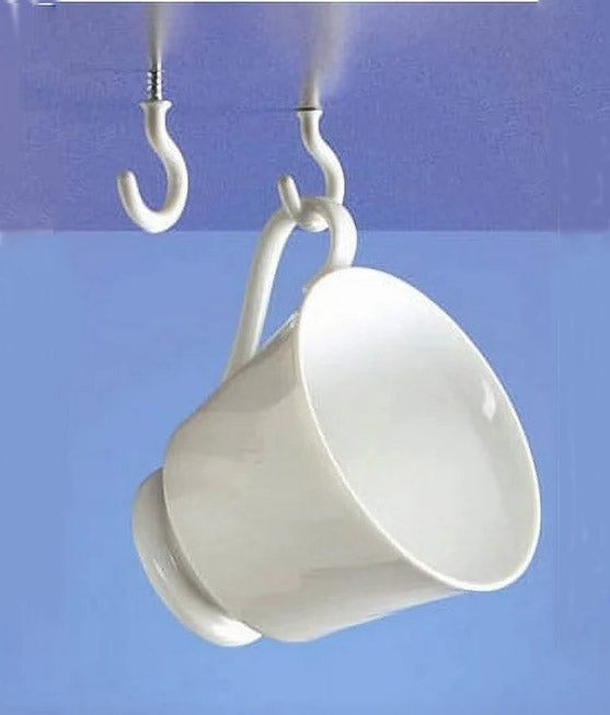 Under Shelf Screw Hooks - White