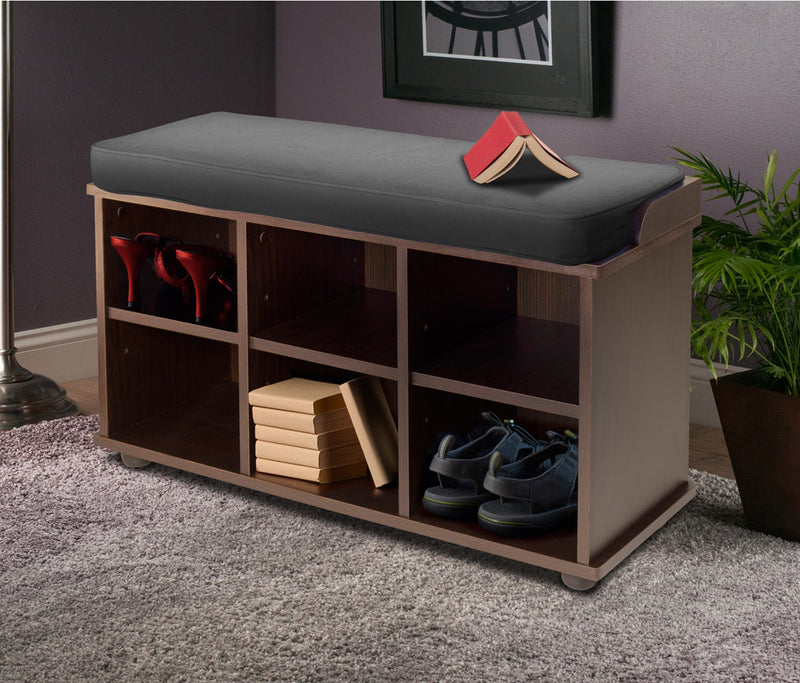 Espresso Bench with Shoe Storage