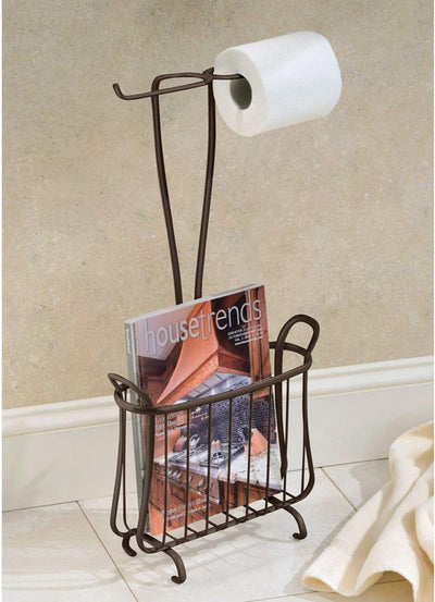 Bath Magazine Rack and Tissue Stand - Bronze