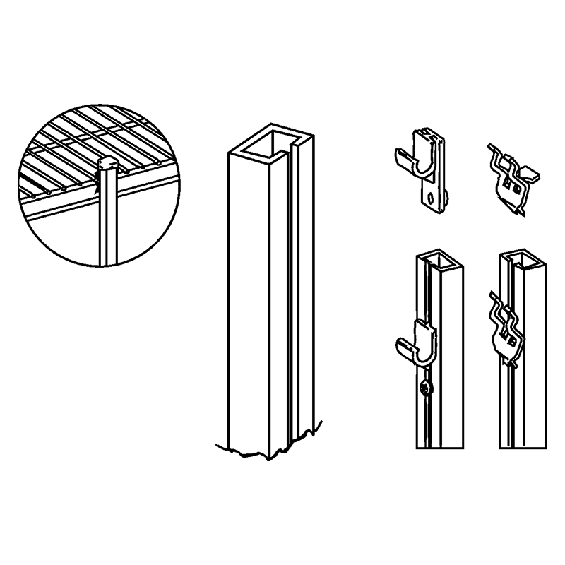 Shelf Clips for Vertical Support Pole