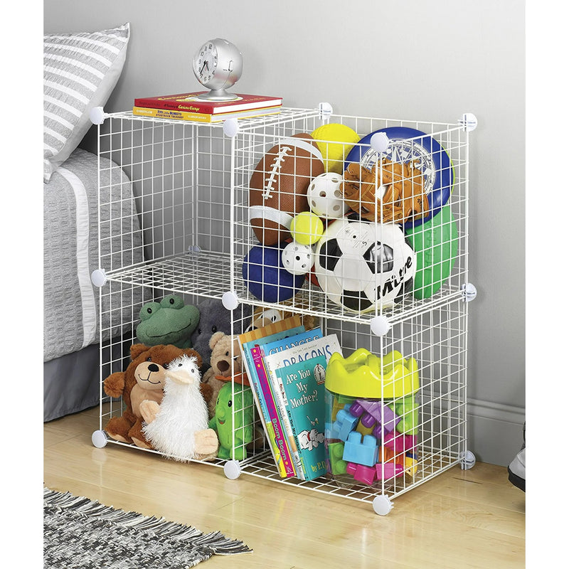 Interlocking Wire Storage Cubes - White