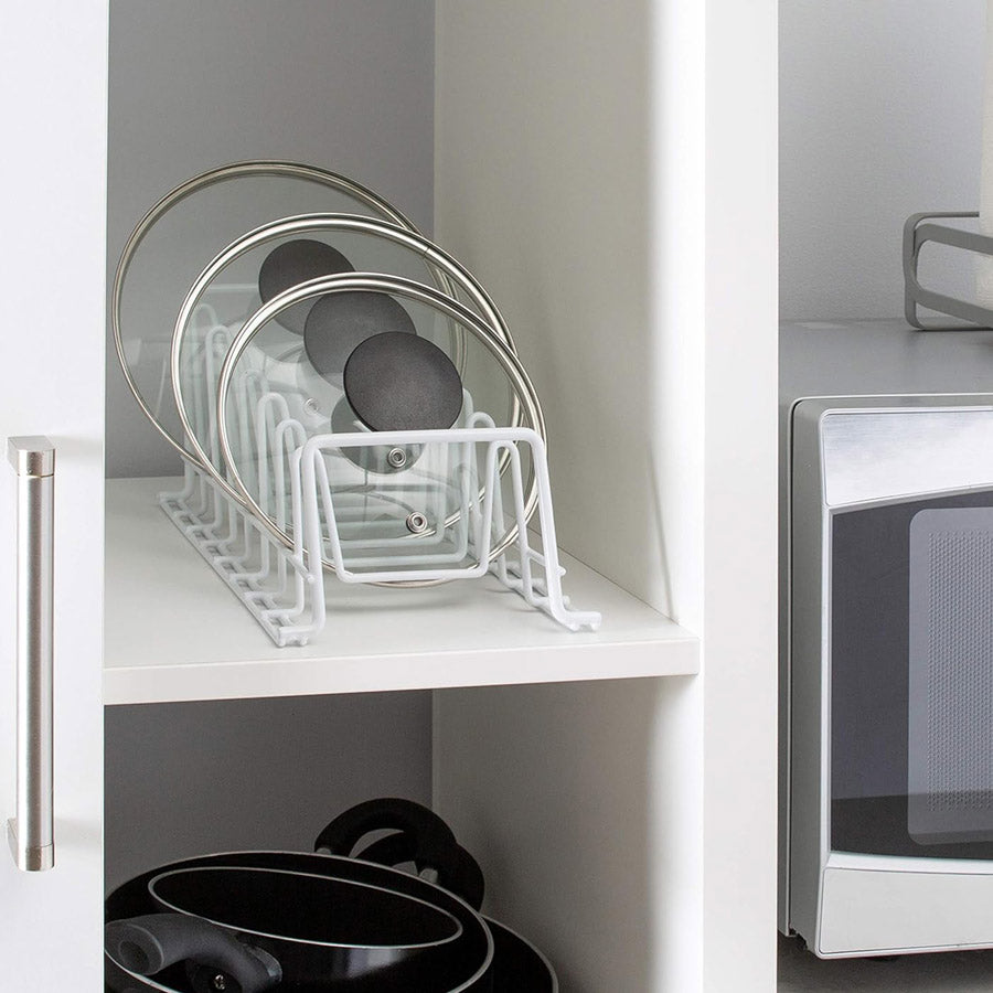 White Wire Lid and Plate Holder – Organize-It