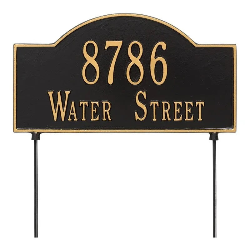 Two-Sided Arch Lawn Address Plaque - Two-Line