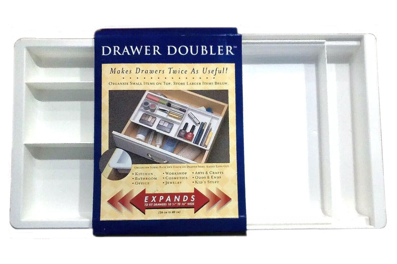 Drawer Doubler Divided Organizer - White