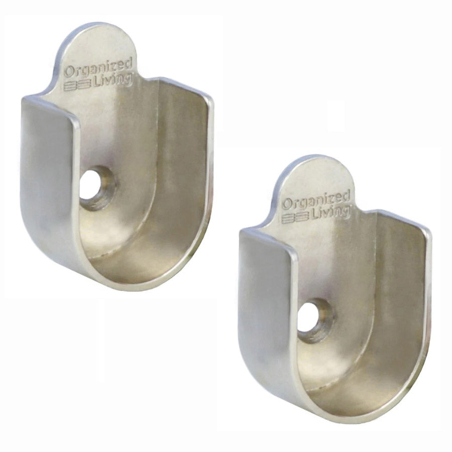 One Inch Round Closet Rod Flanges - Nickel – Organize-It