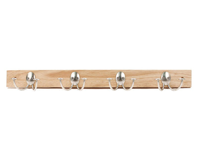 Double Hook Wood Coat Rack - Maple-Nickel