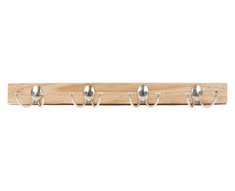 Double Hook Wood Coat Rack - Maple-Nickel