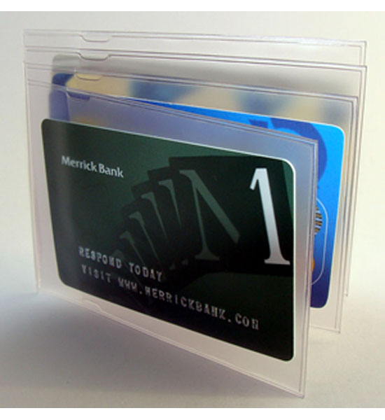Clear Plastic Hipster Wallet Insert - 4 Windows