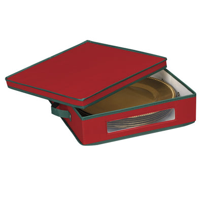 Holiday Charger Plate Storage Container - Red