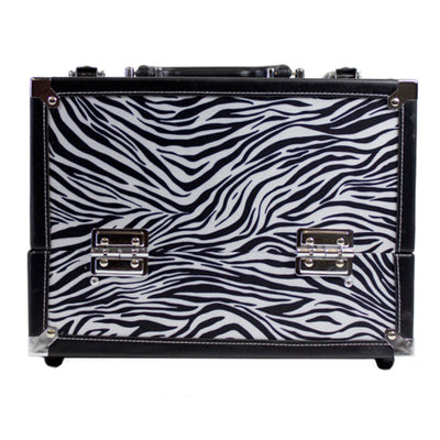 7 Compartment Makeup Case - Zebra