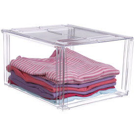 Crystal Clear Clothing Storage Bin Locking Lid