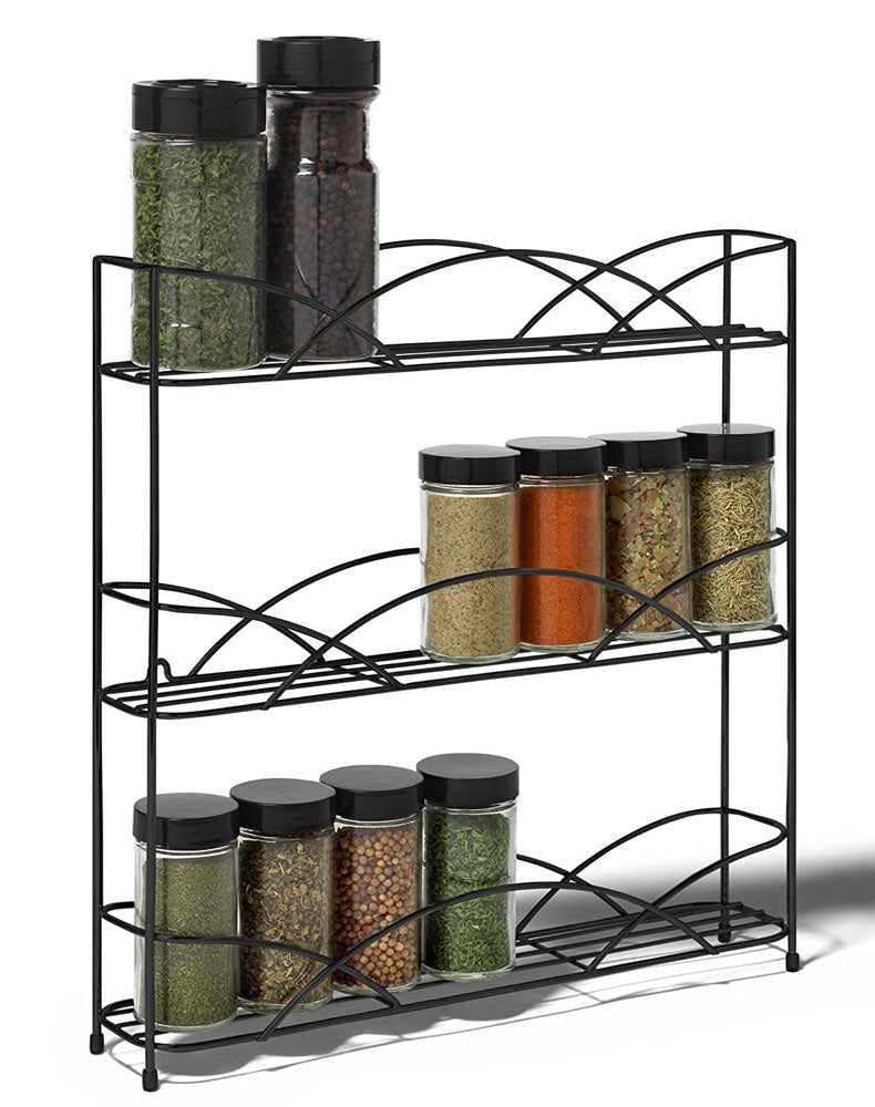 Countertop - Wall-Mount Spice Rack - Black