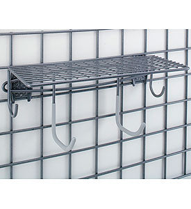 Grid Shelf with Hooks