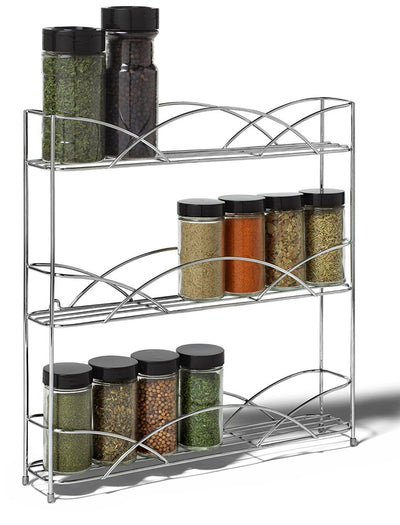 Counter Top - Wall Mount Spice Rack - Chrome