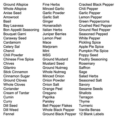 96 Rectangle Spice Labels