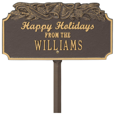 Happy Holidays Lawn Plaque - Bells