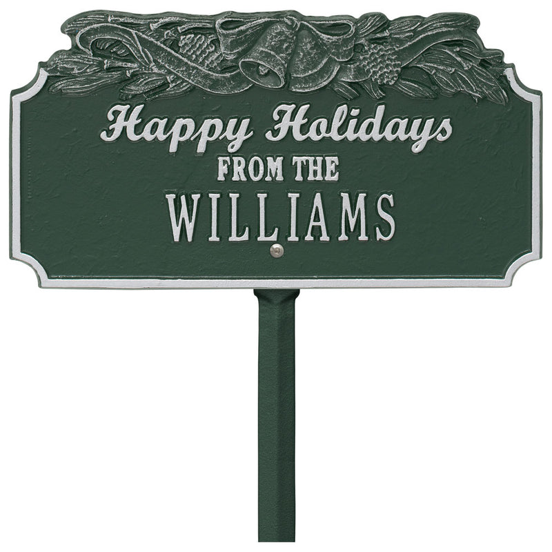 Happy Holidays Lawn Plaque - Bells