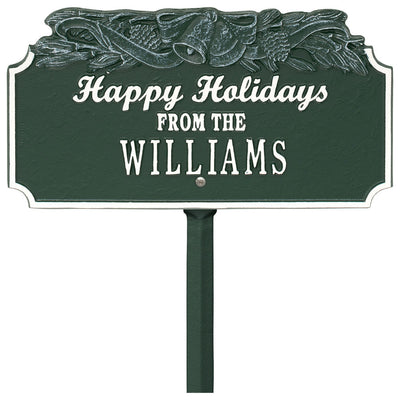 Happy Holidays Lawn Plaque - Bells