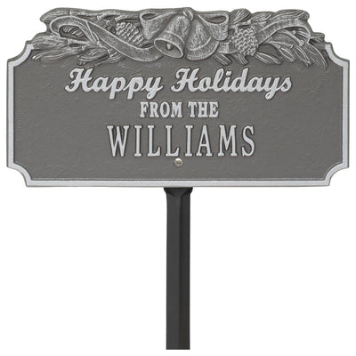 Happy Holidays Lawn Plaque - Bells