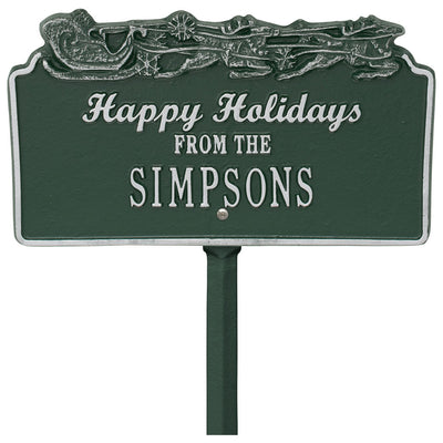 Happy Holidays Lawn Plaque - Sleigh