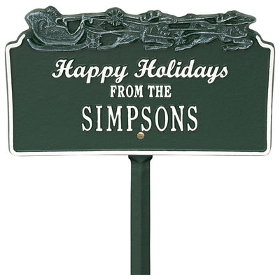 Happy Holidays Lawn Plaque - Sleigh