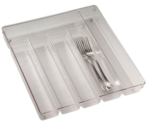 Large Clear Plastic Cutlery Storage Tray