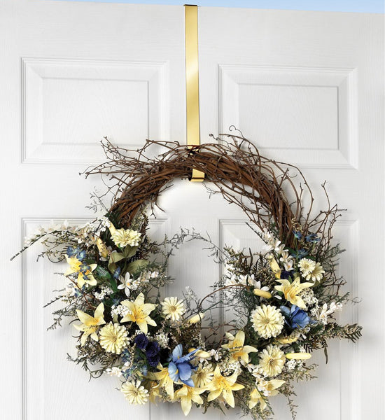 Over the Door Wreath Hanger - Brass