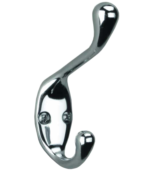 Wall Mount Double Hook - Chrome