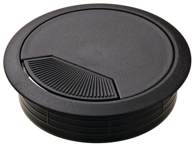 Black Plastic Desk Grommet - 80mm