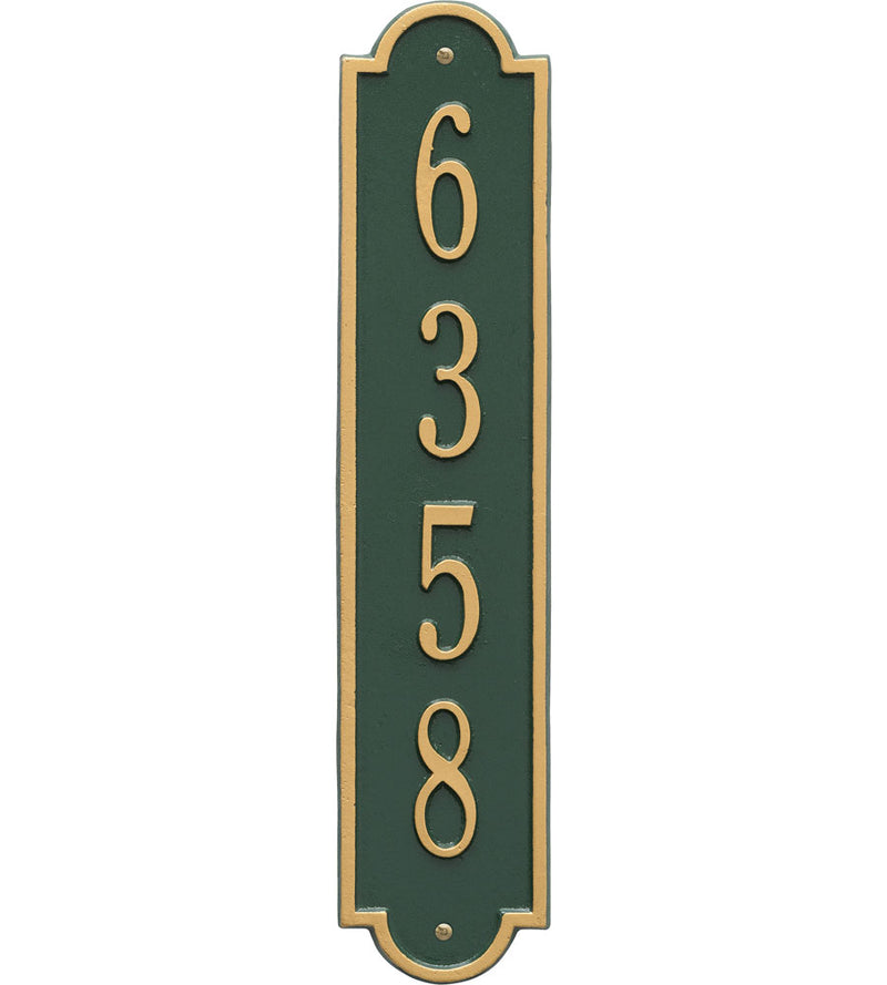 Richmond Vertical Home Address Plaque