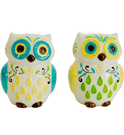 Salt and Pepper Shakers - Floral Owls