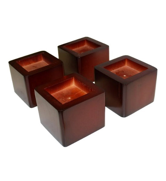 Stackable Wood Riser Stacking Wood Bed Risers - Mahogany – Organize-It