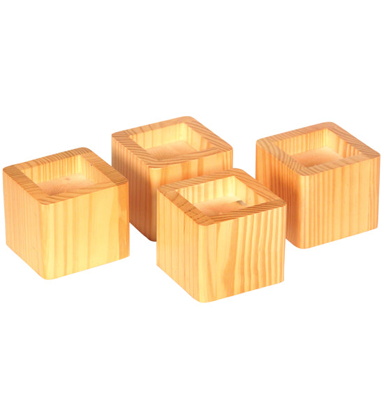 Stackable Wood Riser Stacking Wood Bed Risers - Natural Honey – Organize-It