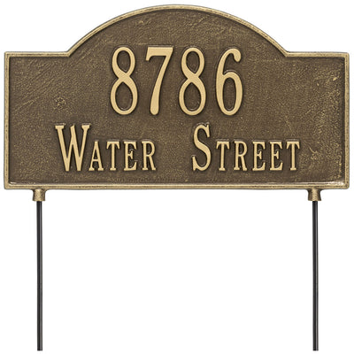 Two-Sided Arch Lawn Address Plaque - Two-Line